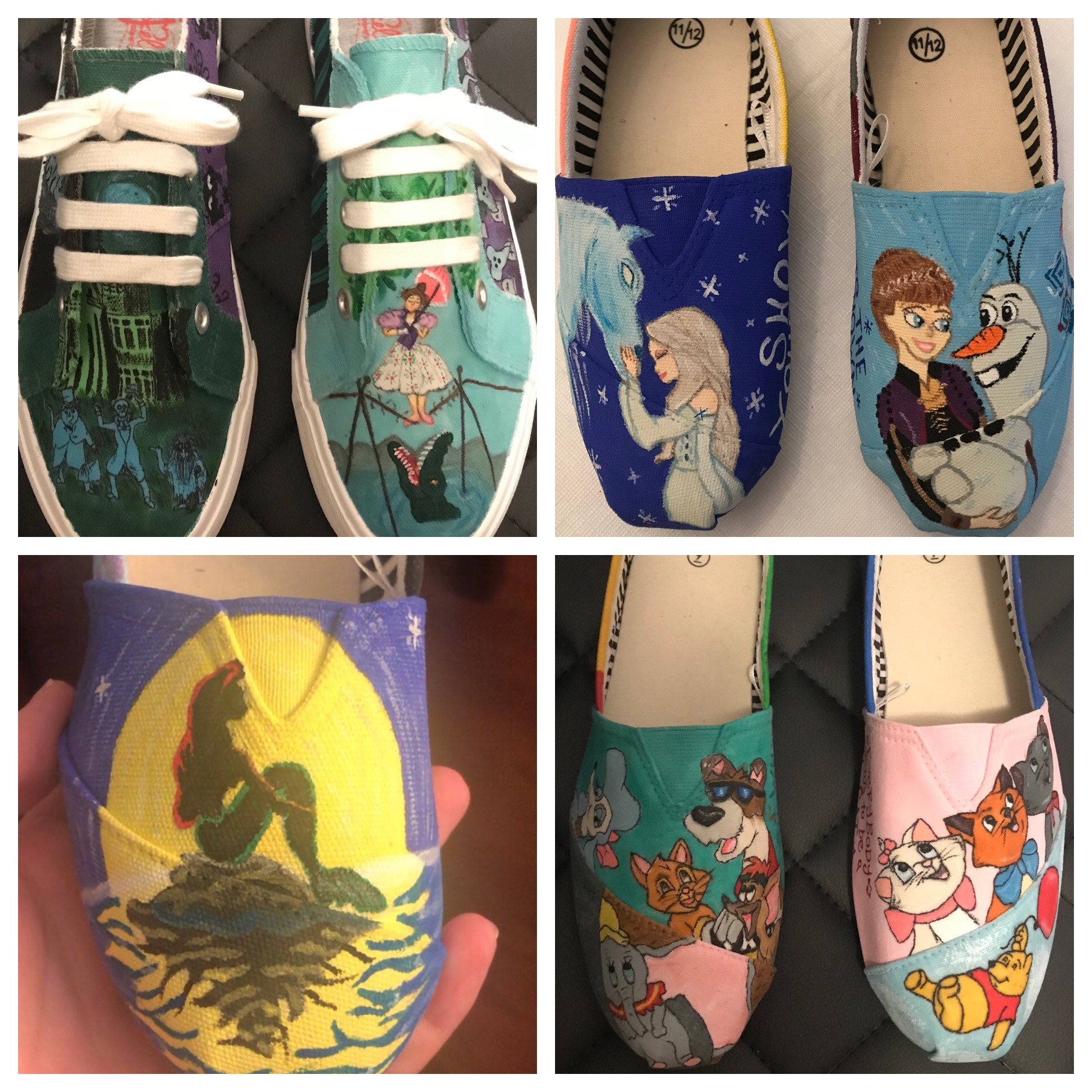Disney Custom Handpainted Shoes Custom Disney Shoes Etsy