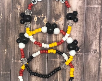Disney Mickey Inspired Bracelet Stack, Mickey Mouse Bracelet Stack, Disney Beaded Bracelet, Disney Bracelet