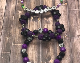 Disney Maleficent Inspired Bracelet Stack, Maleficent Bracelet Stack, Disney Beaded Bracelet, Disney Bracelet