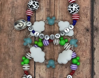 Disney Toy Story Inspired Bracelet Stack, Woody and Buzz Bracelet Stack, Pixar Bracelet, Toy Story Land Bracelet, To Infinity and Beyond