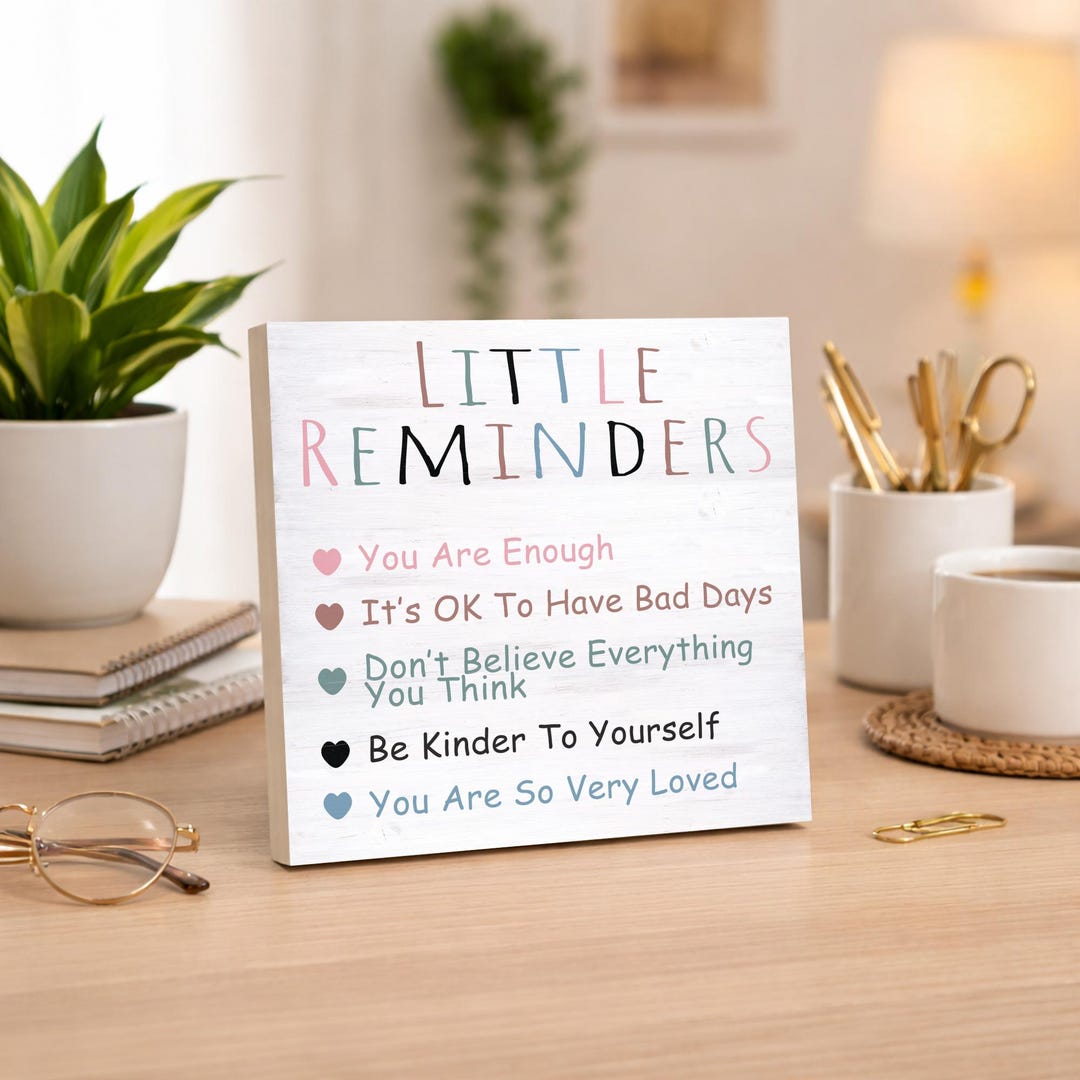 Inspirational Wood Sign | Little Reminders, Office Decor - Etsy