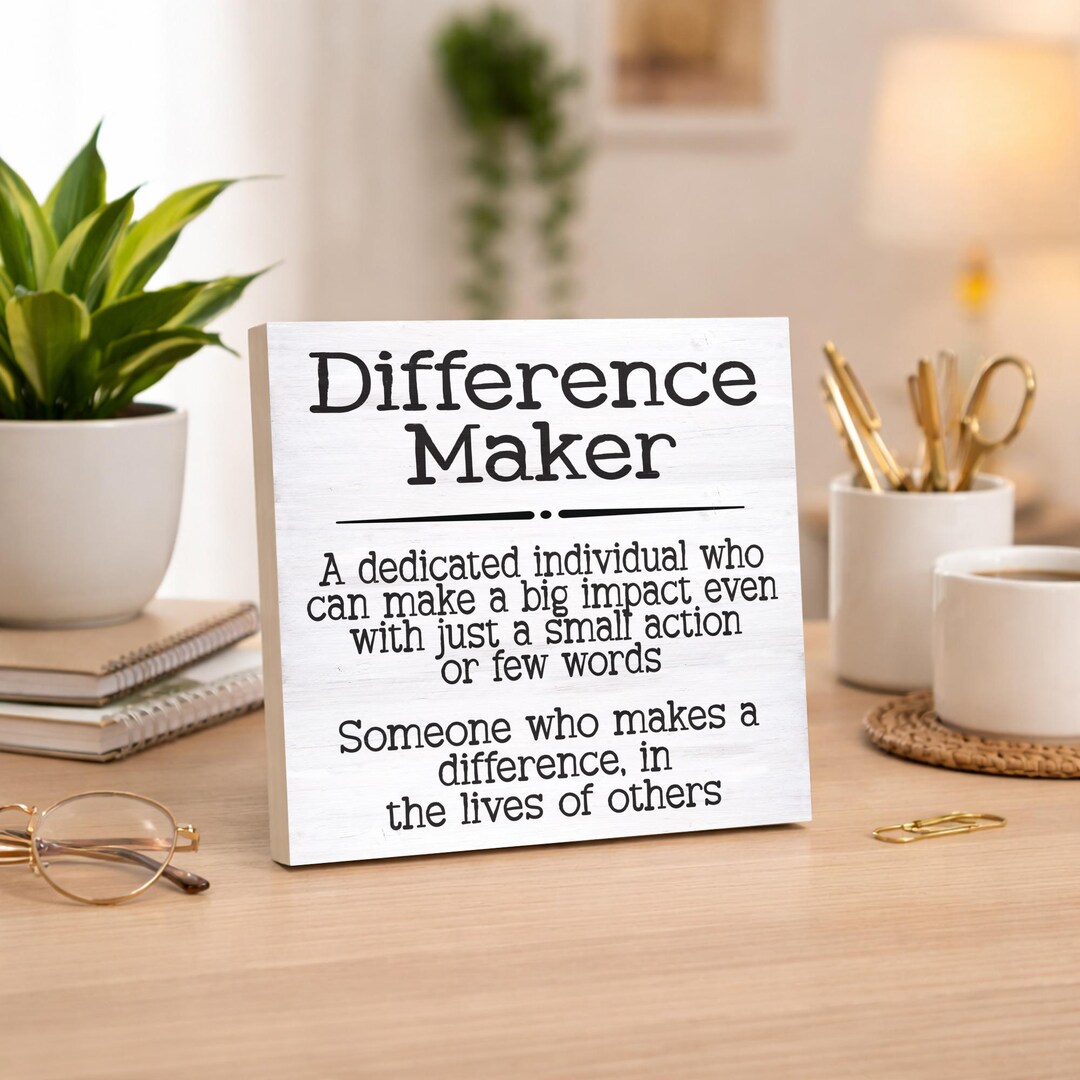 Difference Maker Inspirational Wood Sign | Office Decor | Gifts for ...
