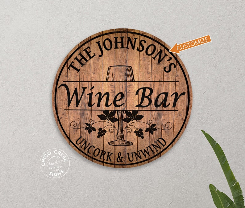 Personalized Wine Bar Sign Wood Sign Wine Cellar Home Bar Etsy