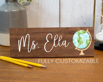 Teacher Gifts, Classroom Decor, Desk Decor, Gift For Teacher, Teacher Appreciation Gift, Back To School Gifts, Custom Name Sign, Name Plaque