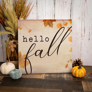 Fall Sign, Fall Decor, Wood Sign, Hello Fall, Fall Home Decor, Gift For Her, Fall Wall Art, Fall Lover, Wall Decor, Seasonal Decor, Autumn