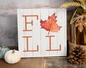 Fall Leaves Sign, Fall Sign, Wood Sign, Fall Home Decor, Autumn Leaves, Gift For Her, Fall Wall Art, Fall Decor, Wall Decor, Seasonal Decor