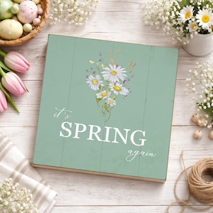 Wooden Spring Sign, Spring Desk Decor, Spring Wall Art, Farmhouse Spring, Spring Table Decor, Seasonal Wood Sign, Spring Gift Idea