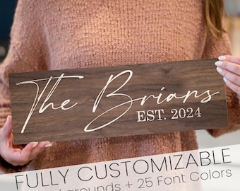 Custom Anniversary Sign, Custom Wood Sign, Anniversary Gift, Gift For Couples, Housewarming Gift, Personalized Sign, Family Name Sign