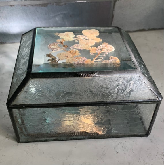 Vintage Handmade Beveled Trinket Box - image 2