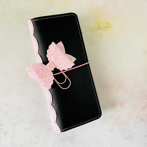 Black and Pink Handmade Planner Cover. Handmade Faux Leather Etsy
