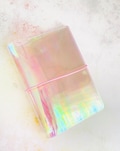 Handmade Holographic Hobonichi Stalogy jelly planner cover. Handmade planner cover. Jelly planner cover. Handmade Stalogy planner cover