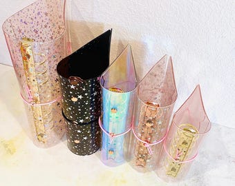 Handmade Jelly 30mm Rings Binder. Handmade Jelly ring planner. Holographic jelly planner cover with 30mm rings. Handmade jelly accessories.