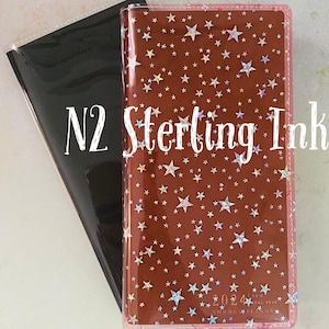 Handmade N2 Weeks size Sterling Ink Full Year and Compact jelly cover. N2 Weeks size Sterling Ink jelly cover. N2 Sterling Ink jelly cover