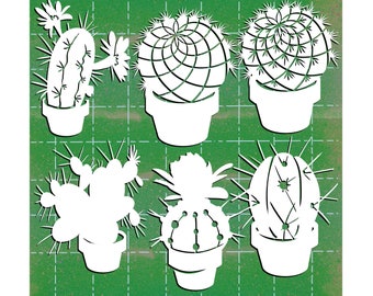 Cactus SVG archivos 6 paquete Cacti