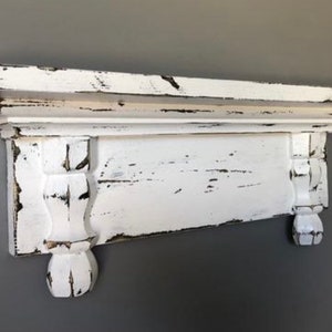 Estantería de estilo francés campestre / Estantería flotante con efecto envejecido / Estantería de cocina / Estantería de baño / Estilo antiguo