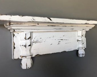 French Country Shelf / Distressed Floating Shelf / Kitchen Shelf / Bathroom Shelf / Antique Style