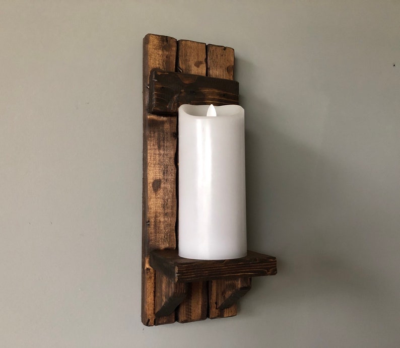 Rustic Candle Sconce / Candle Holder / Wall Sconce / Rustic Etsy