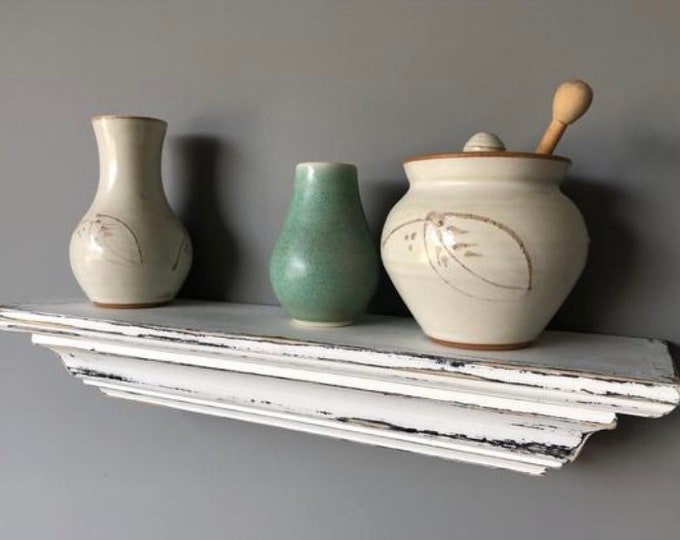 French Country Shelf / Distressed Floating Shelf / Crown Etsy