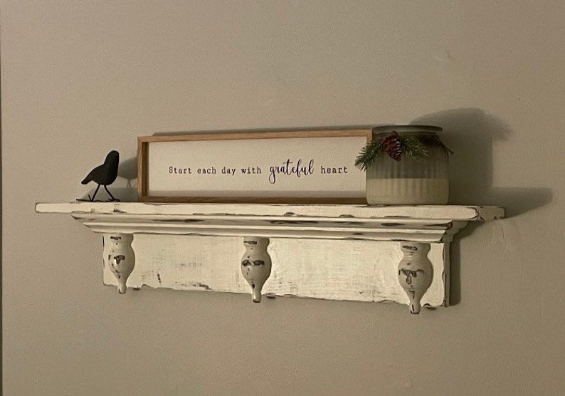 French Country Shelf With Groove / Distressed Picture Ledge Etsy
