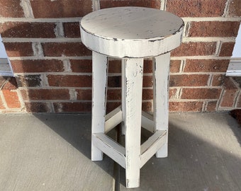 Rustic Plant Stand / Decorative Stool / Milking Stool / Primitive Stool / Small Stool