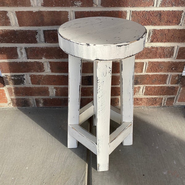 Soporte rústico para plantas / Taburete decorativo / Taburete para ordeñar / Taburete primitivo / Taburete pequeño
