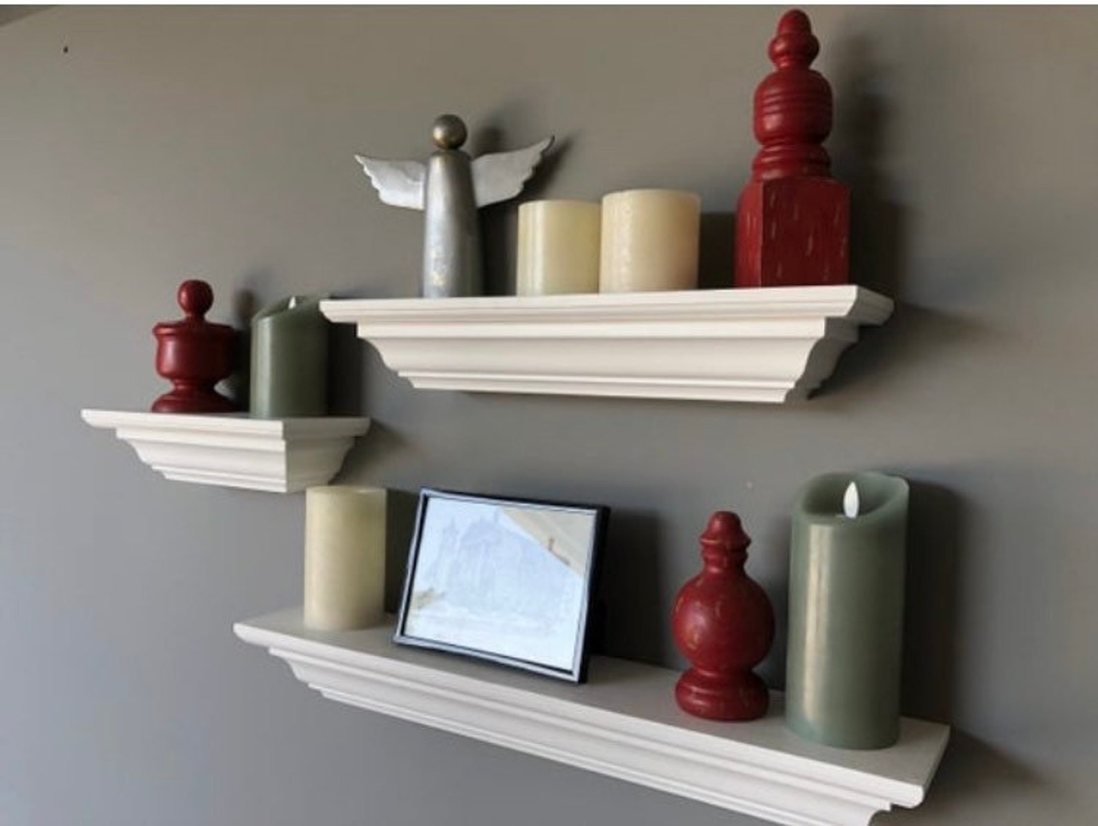 3 Piece Shelf Set / Crown Moulding Shelves / Classic Shelves / Etsy