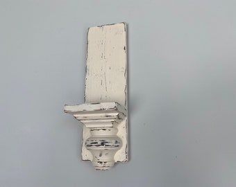 Distressed Farmhouse Candle Sconce Set / Candle Holder / Wall Sconce / Rustic Wall Decor / 3”-4” Diameter LED Flameless Candle Holder