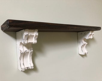 French Country Corbel Shelf / Rustic Shelf with Corbels / Farmhouse Shelf / Mantel Shelf / Kitchen Shelf / Floating Shelf