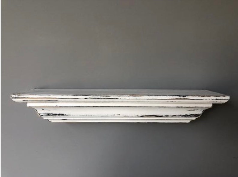 French Country Shelf / Distressed Floating Shelf / Crown Etsy