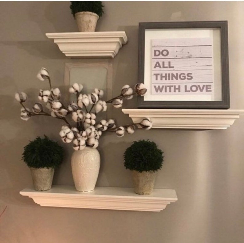 3 Piece Shelf Set Crown Moulding Shelves - Thumbnail 5