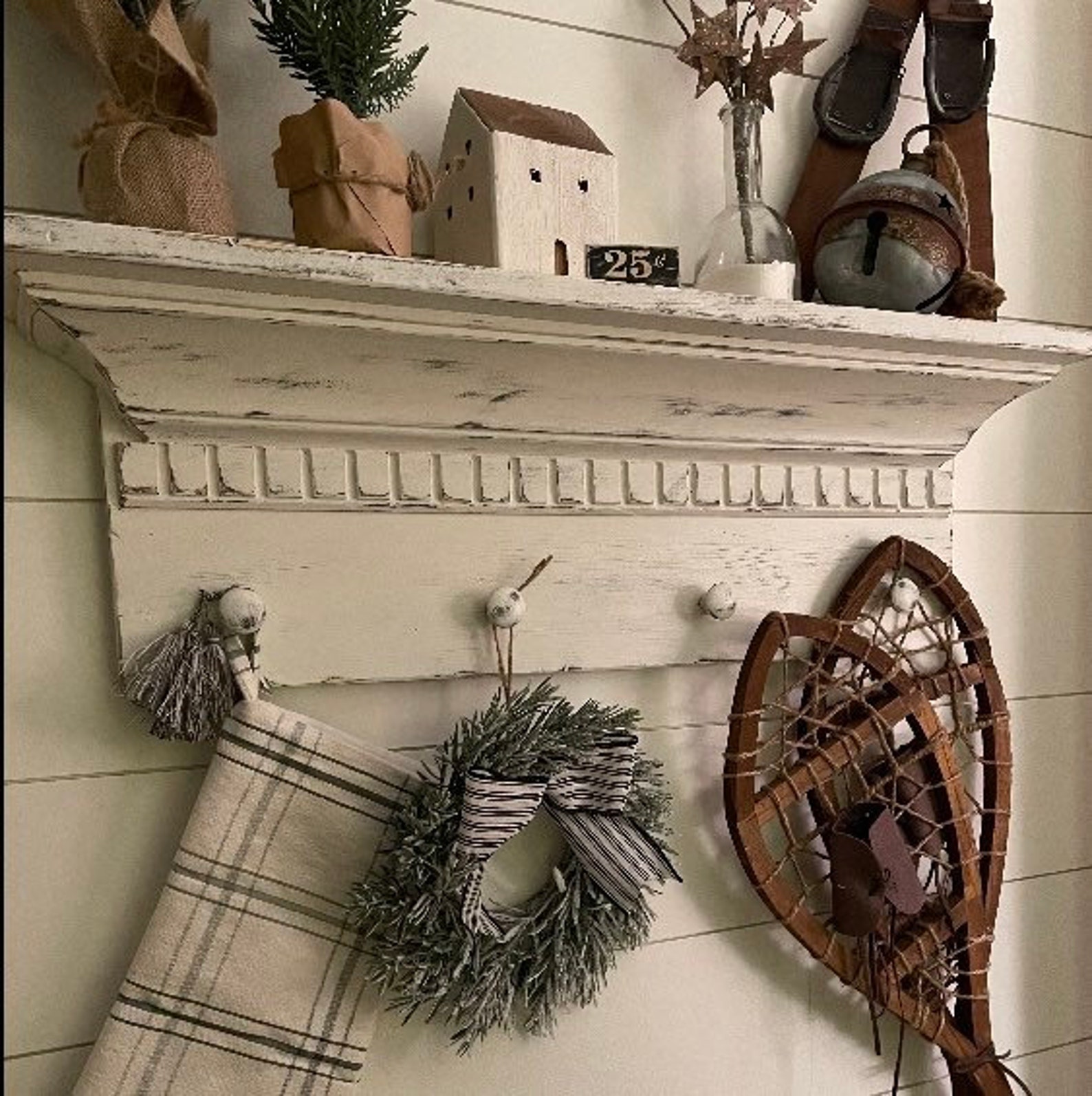 French Country Shelf With Knobs / Distressed Shelf With Knobs / Kitchen