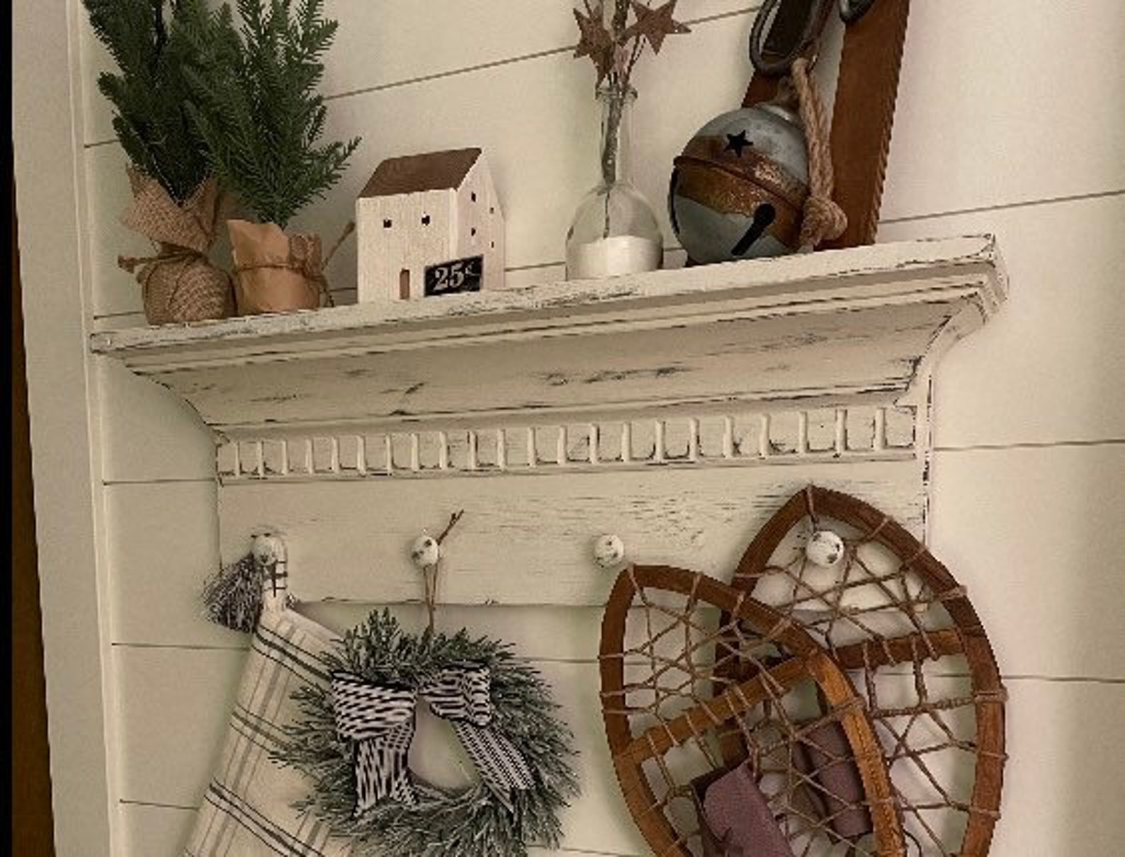 French Country Shelf With Knobs / Distressed Shelf With Knobs / Kitchen