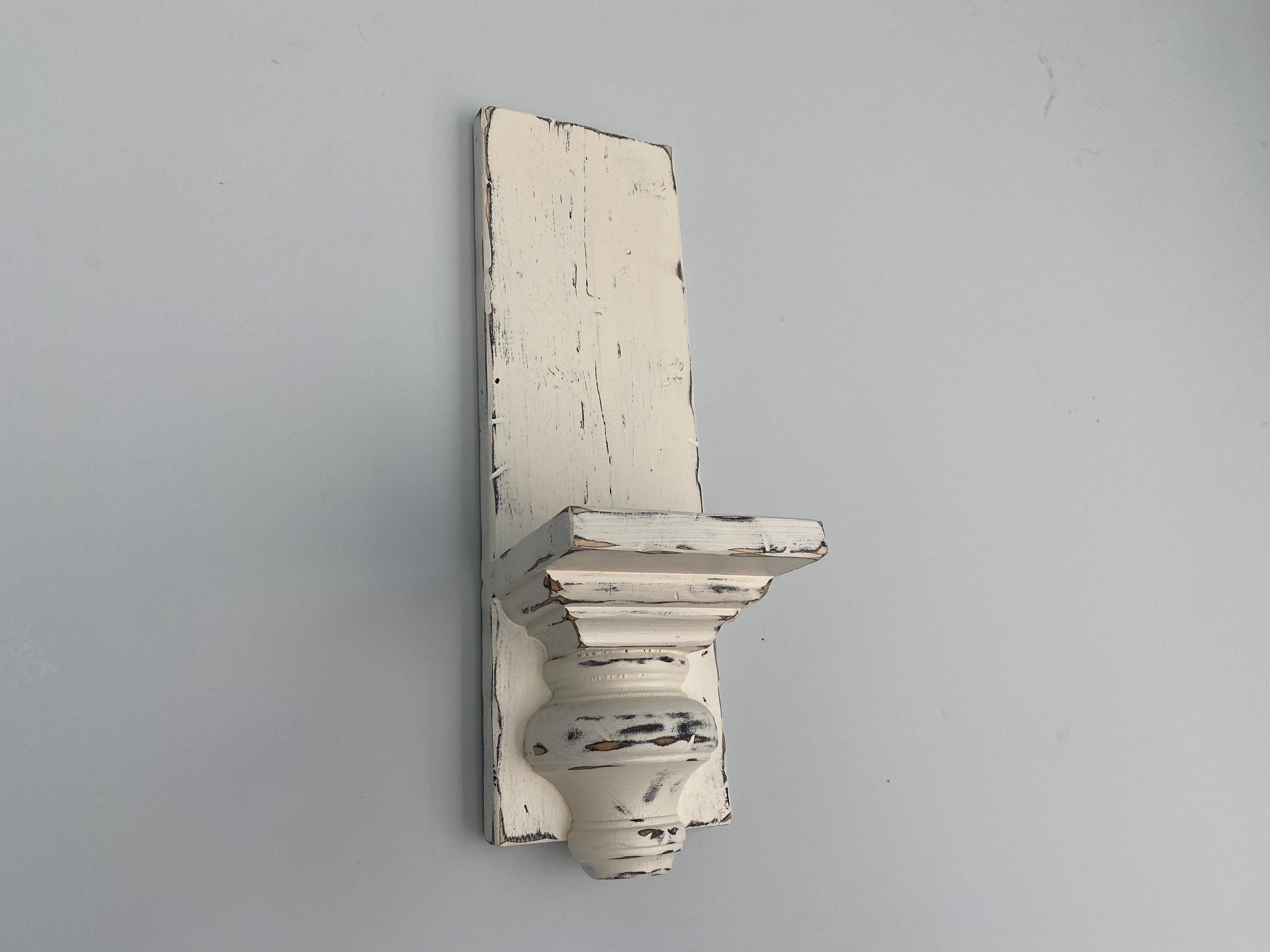 Distressed Farmhouse Candle Sconce Set / Candle Holder / Wall Etsy