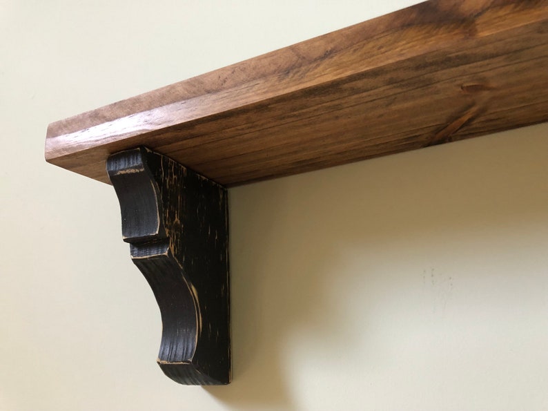 Country Corbel Shelf / Rustic Shelf With Corbels / Farmhouse Etsy