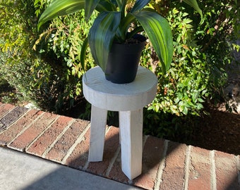 Rustic Plant Stand / Plant Stool / Milking Stool Set / Primitive Stool / Small Stool