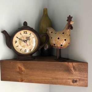 Small Corner Floating Shelf - Small Corner   Shelf - Floating Shelf - Wall Shelf
