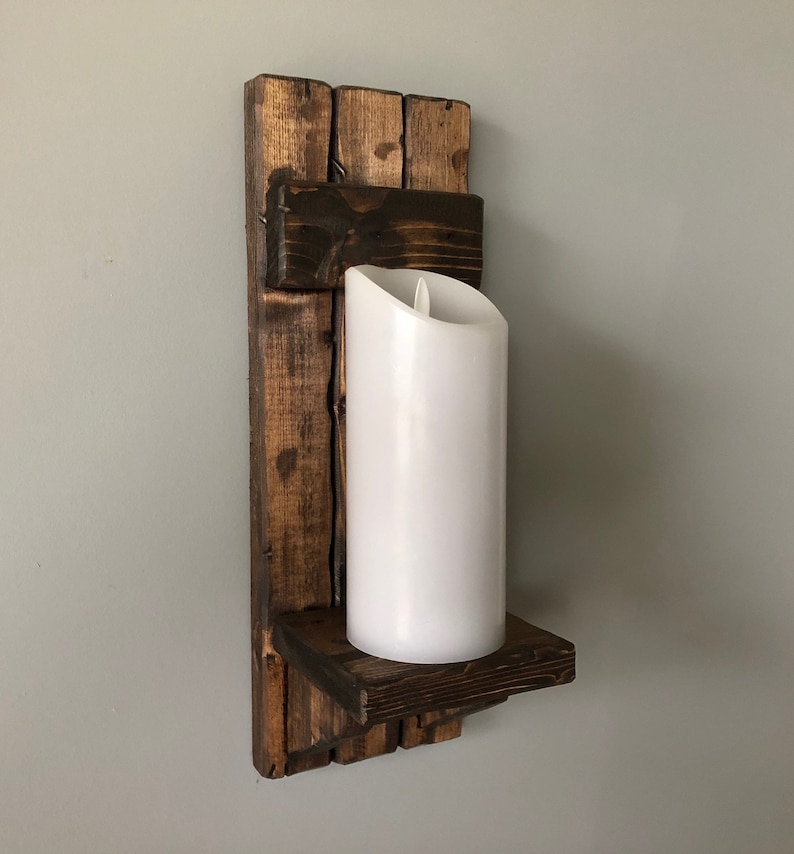 Rustic Candle Sconce / Candle Holder / Wall Sconce / Rustic Etsy