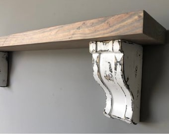 Large Shelf With Corbels / Farmhouse Shelf / Country Shelf / Shelf With Brackets / Rustic Shelf / Mantel / Mantle