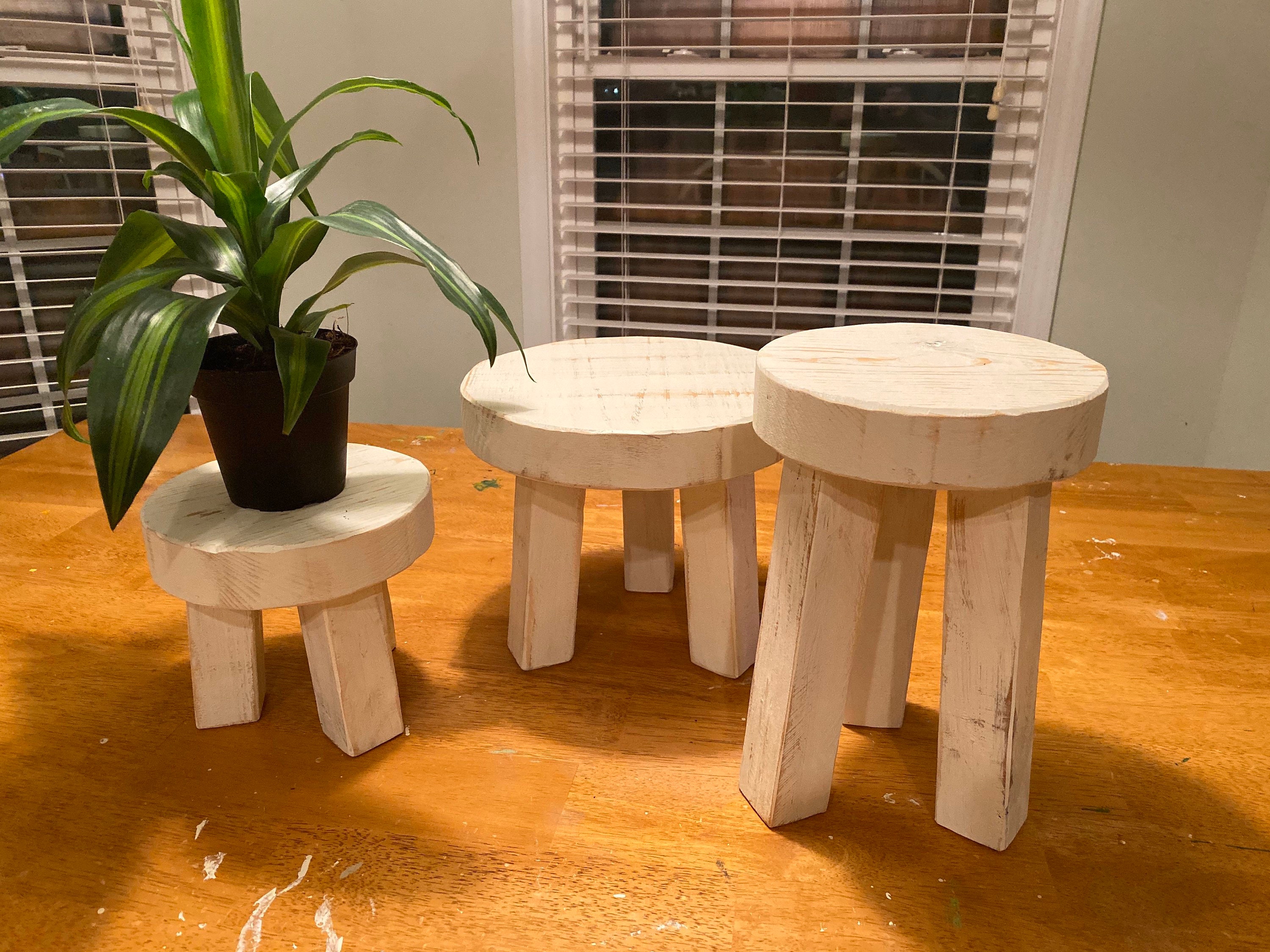 Plant Stand Set / Plant Stools / Milking Stool Set / Primitive Etsy