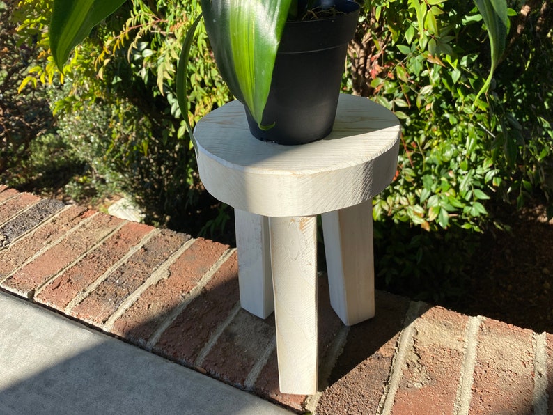 Rustic Plant Stand / Plant Stool / Milking Stool Set / Etsy