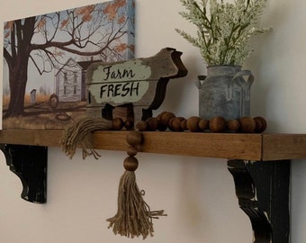 Rustic Corbel Shelf / Shelf with Brackets / Farmhouse Shelf with Corbels / Bathroom Shelf / Open Shelf / Floating Shelf