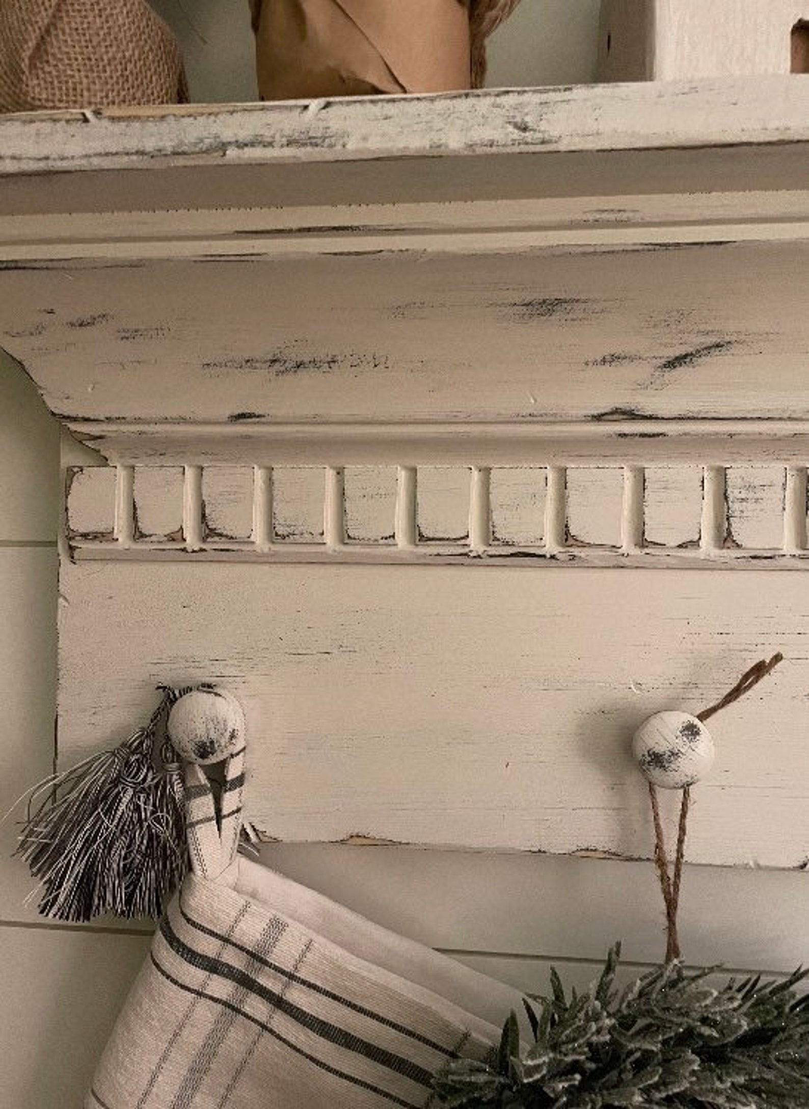 French Country Shelf With Knobs / Distressed Shelf With Knobs / Kitchen