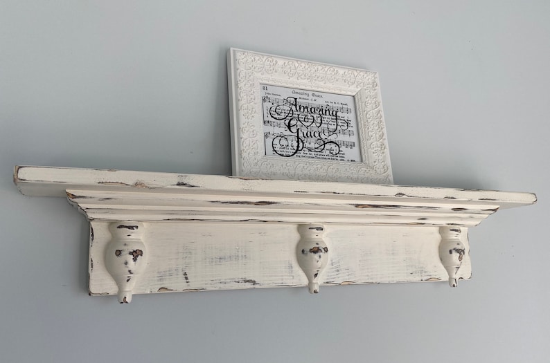 French Country Shelf With Groove / Distressed Picture Ledge Etsy