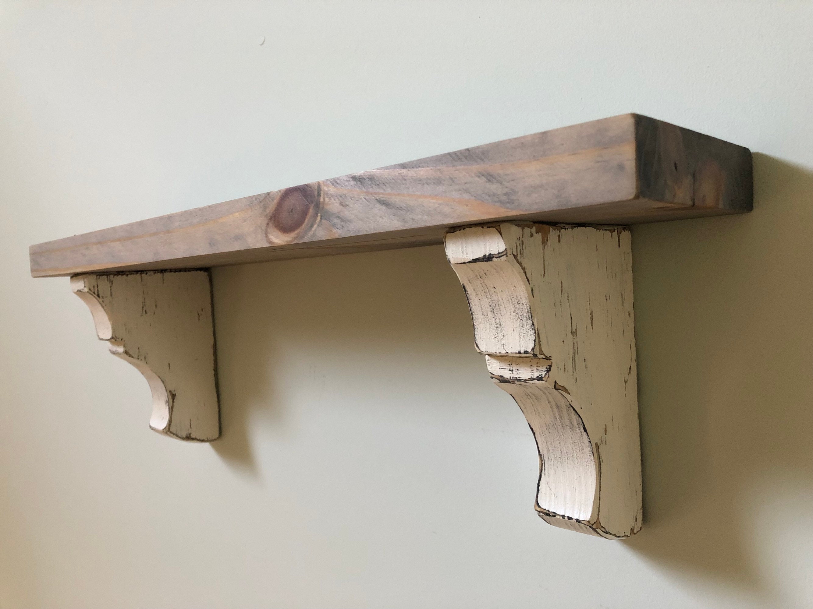 Country Corbel Shelf / Rustic Shelf with Corbels / Farmhouse Etsy