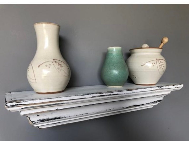 French Country Shelf / Distressed Floating Shelf / Crown Etsy