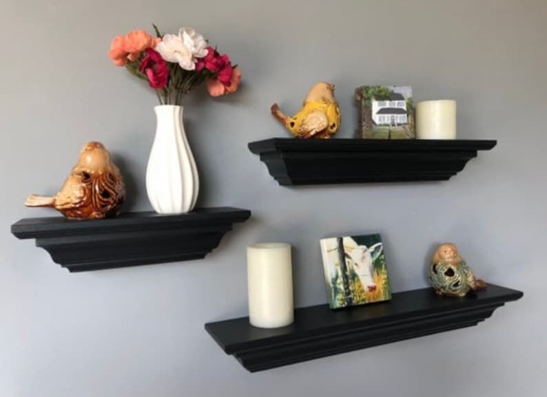 3 Piece Shelf Set Crown Moulding Shelves - Thumbnail 3