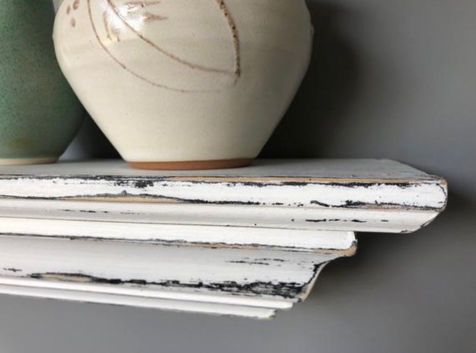 French Country Shelf / Distressed Floating Shelf / Crown Etsy