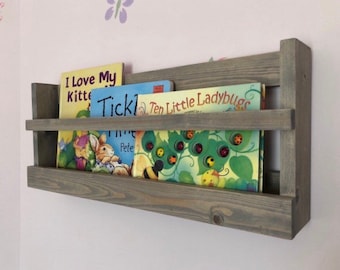 Children’s Book Shelf - Nursery Decor - Book Rack - Book Shelf - Magazine Rack - Book Holder - Baby Shower Gift