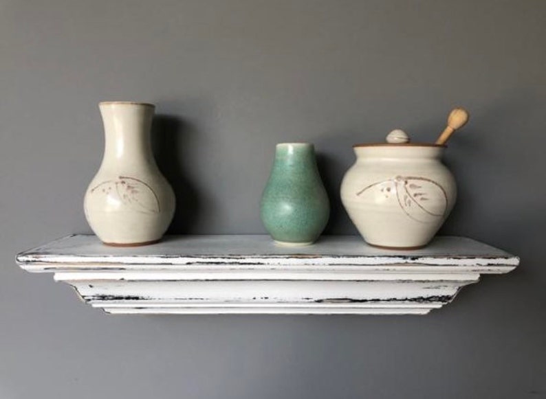 French Country Shelf / Distressed Floating Shelf / Crown Etsy