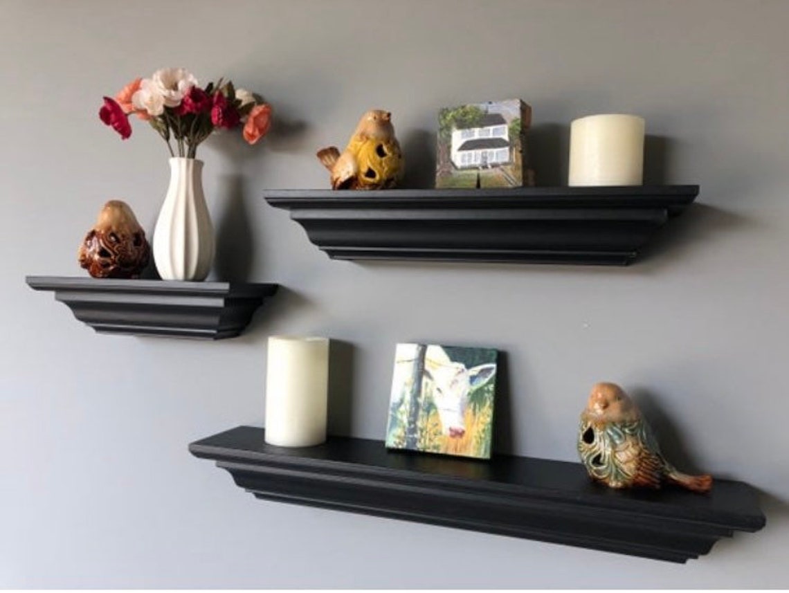 3 Piece Shelf Set / Crown Moulding Shelves / Classic Shelves / Etsy